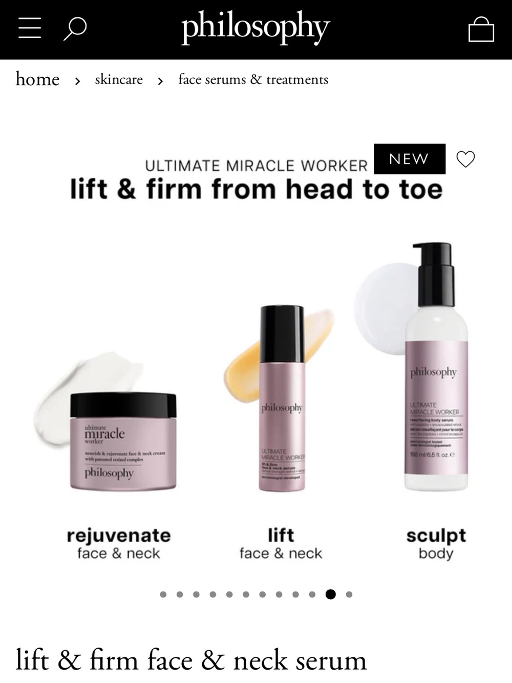 philosophy Ultimate Miracle Worker Lift an Firm Face and Neck Serum. - Picture 10 of 11